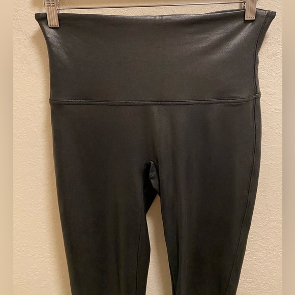 SPANX Black Faux Leather Leggings Size XL - Picture 5 of 10